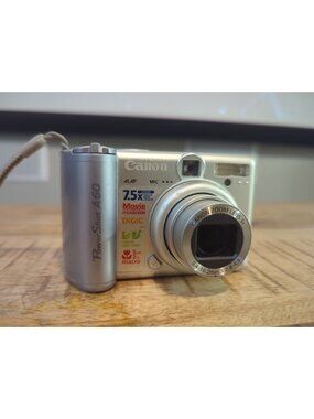 Canon Digital Camera PowerShot A60 2.0MP Silver - No Memory Card - Partly Tested
